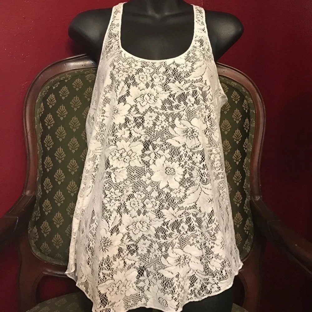 Elena Gilbert American rag lace racerback tank nwt